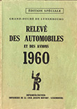 Relev&eacute; des automobiles et des avions 1960 Grand-Duch&eacute; de Luxembourg